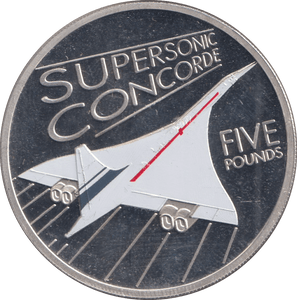 2009 SILVER PROOF FIVE POUND SUPERSONIC CONCORDE - SILVER WORLD COINS - Cambridgeshire Coins