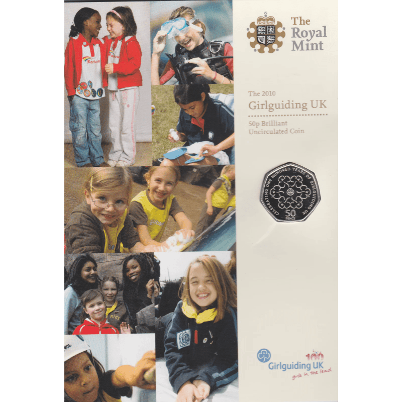 2010 BRILLIANT UNCIRCULATED GIRL GUIDING 50P COIN PACK BRITISH - 50p BU Pack - Cambridgeshire Coins