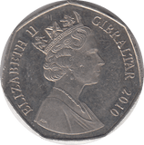 2010 CAPTURE OF GIBRALTAR 50P - WORLD COINS - Cambridgeshire Coins