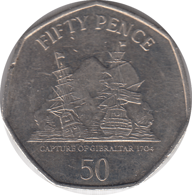 2010 CAPTURE OF GIBRALTAR 50P - WORLD COINS - Cambridgeshire Coins