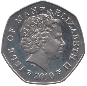 2010 COLOURED CHRISTMAS 50P SIX GEESE LAYING ISLE OF MAN ( BUNC ) - 50P REGIONAL ISSUES - Cambridgeshire Coins