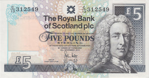 2010 FIVE POUND ROYAL BANK OF SCOTLAND BANKNOTE REF SCOT - 71 - WORLD BANKNOTES - Cambridgeshire Coins