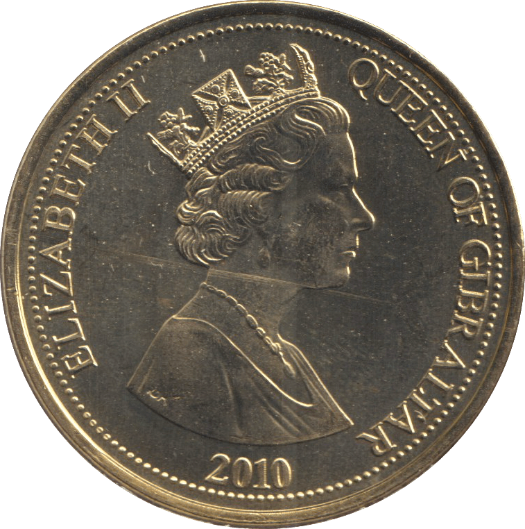 2010 FIVE POUNDS GIBRALTAR - WORLD COINS - Cambridgeshire Coins