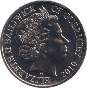 2010 FIVE POUNDS GUERNSEY - WORLD COINS - Cambridgeshire Coins