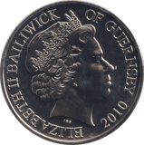 2010 FIVE POUNDS GUERNSEY - WORLD COINS - Cambridgeshire Coins