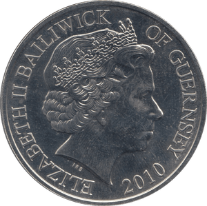 2010 FIVE POUNDS GUERNSEY - WORLD COINS - Cambridgeshire Coins