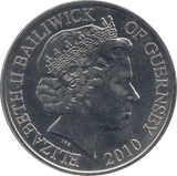 2010 FIVE POUNDS GUERNSEY - WORLD COINS - Cambridgeshire Coins
