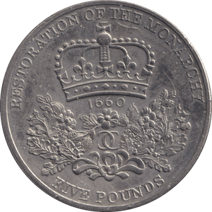 2010 FIVE POUNDS RESTORATION OF THE MONARCHY - WORLD COINS - Cambridgeshire Coins