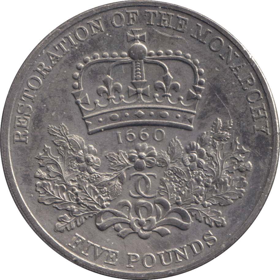 2010 FIVE POUNDS RESTORATION OF THE MONARCHY - WORLD COINS - Cambridgeshire Coins