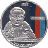 2010 FIVE POUNDS SILVER PROOF SIR DOUGLAS BADER - SILVER WORLD COINS - Cambridgeshire Coins
