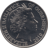 2010 GUERNSEY BATTLE OF BRITAIN FIVE POUND COIN (BU) - WORLD COINS - Cambridgeshire Coins