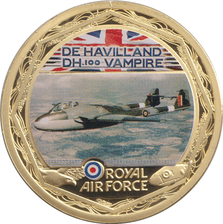 2010 MEDALLION RAF - DE HAVILLAND DH - 100 VAMPIRE - Silver Proof - Cambridgeshire Coins