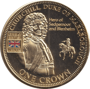 2010 ONE CROWN HEROS COLLECTION CHURCHILL, DUKE OF MARLBOROUGH - WORLD COINS - Cambridgeshire Coins