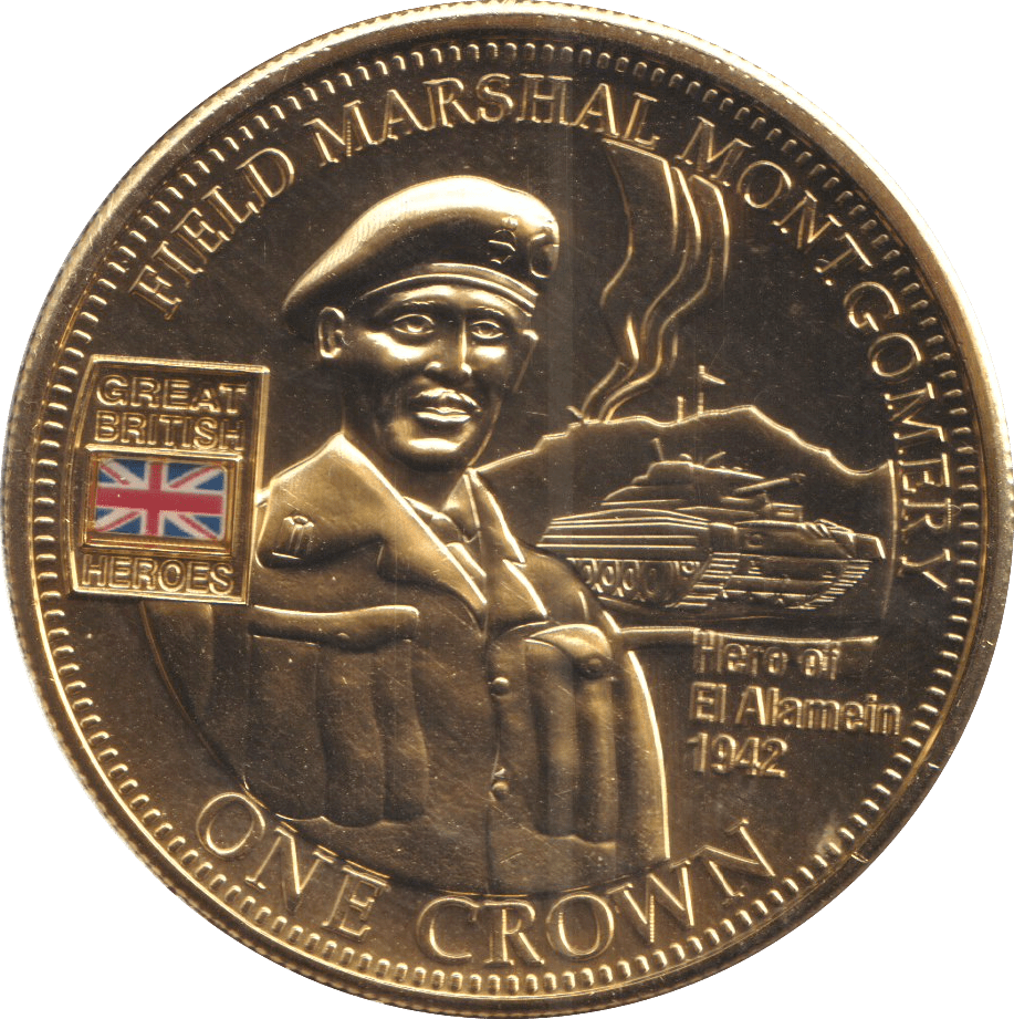 2010 ONE CROWN HEROS COLLECTION FIELD MARSHAL MONTGOMERY - WORLD COINS - Cambridgeshire Coins