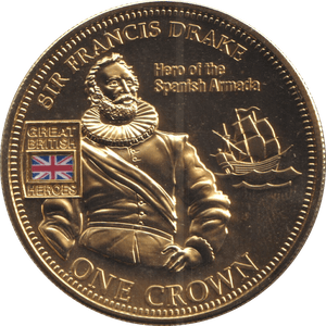 2010 ONE CROWN HEROS COLLECTION SIR FRANCIS DRAKE - WORLD COINS - Cambridgeshire Coins