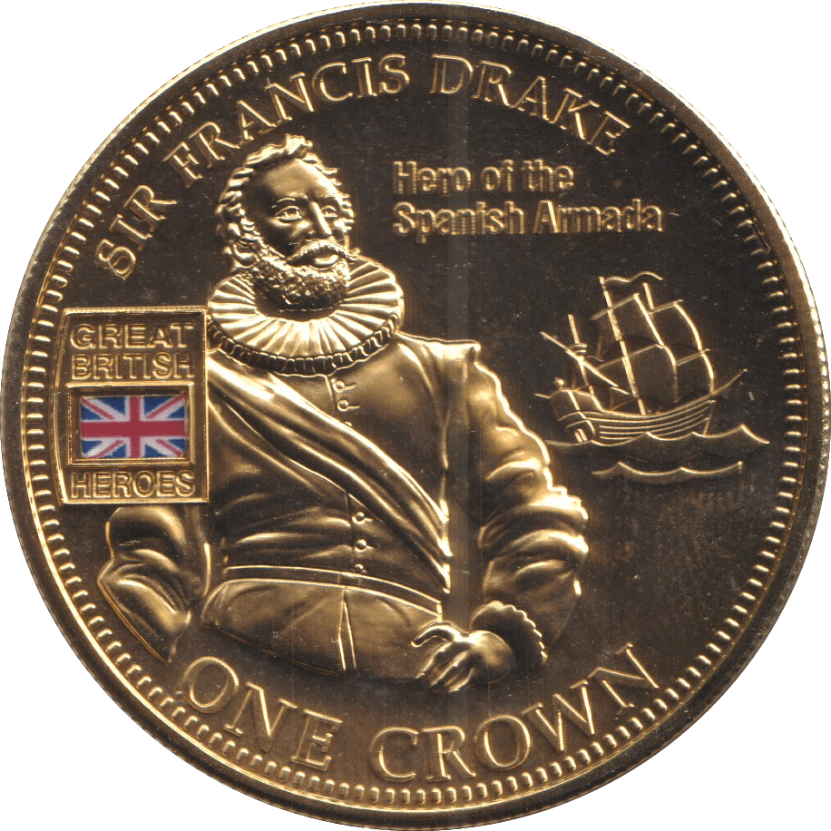 2010 ONE CROWN HEROS COLLECTION SIR FRANCIS DRAKE - WORLD COINS - Cambridgeshire Coins
