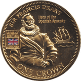 2010 ONE CROWN HEROS COLLECTION SIR FRANCIS DRAKE - WORLD COINS - Cambridgeshire Coins