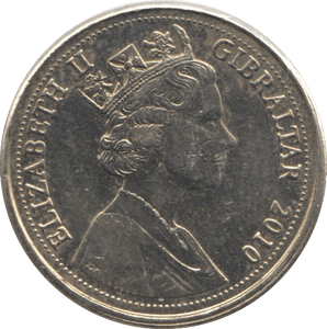 2010 ONE POUND GIBRALTAR - WORLD COINS - Cambridgeshire Coins