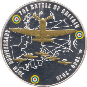2010 SILVER PLATED BATTLE OF BRITAIN MEDALLION - MEDALS & MEDALLIONS - Cambridgeshire Coins