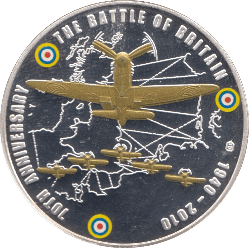 2010 SILVER PLATED BATTLE OF BRITAIN MEDALLION - MEDALS & MEDALLIONS - Cambridgeshire Coins