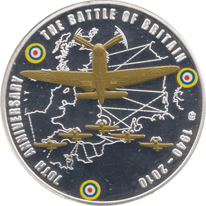 2010 SILVER PLATED BATTLE OF BRITAIN MEDALLION - MEDALS & MEDALLIONS - Cambridgeshire Coins