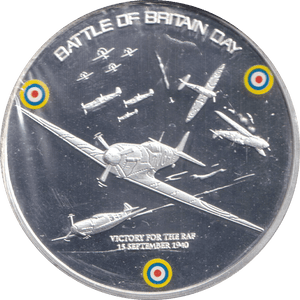 2010 SILVER PLATED MEDALLION BATTLE BRITAIN DAY - WORLD COINS - Cambridgeshire Coins