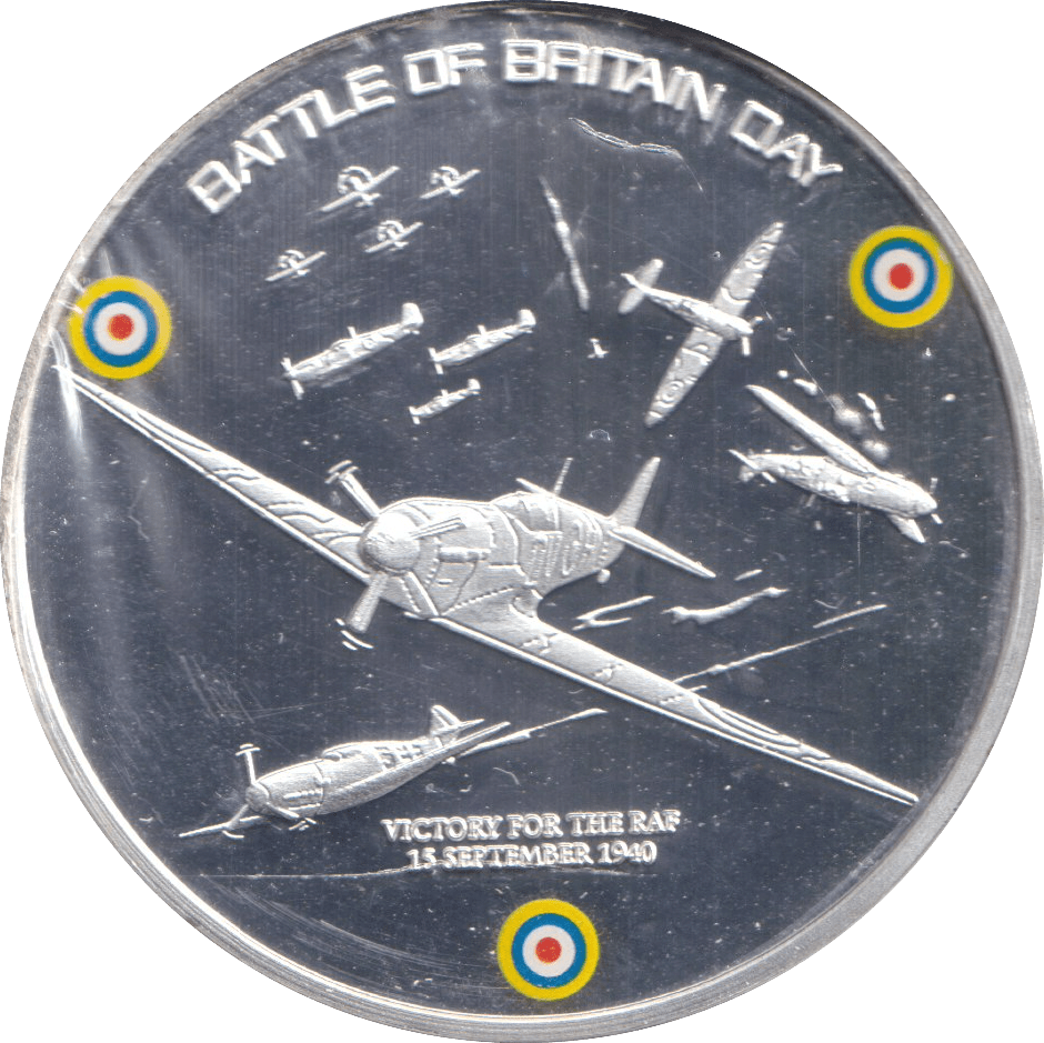 2010 SILVER PLATED MEDALLION BATTLE BRITAIN DAY - WORLD COINS - Cambridgeshire Coins