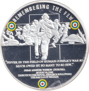 2010 SILVER PLATED MEDALLION BATTLE OF BRITAIN REMEMBERING THE FEW - WORLD COINS - Cambridgeshire Coins