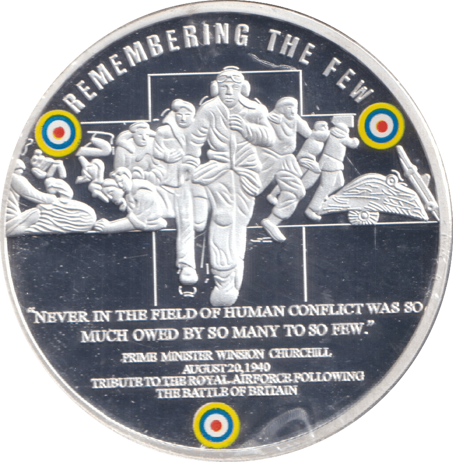 2010 SILVER PLATED MEDALLION BATTLE OF BRITAIN REMEMBERING THE FEW - WORLD COINS - Cambridgeshire Coins