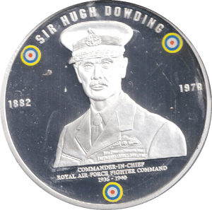 2010 SILVER PLATED MEDALLION BATTLE OF BRITAIN SIR HUGH DOWDING - WORLD COINS - Cambridgeshire Coins