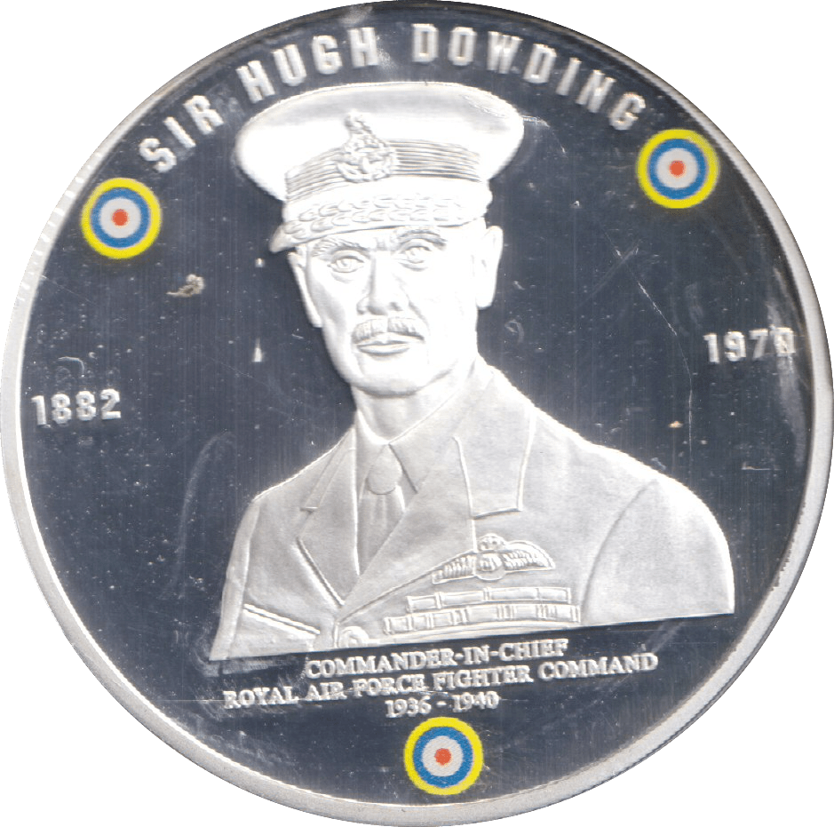 2010 SILVER PLATED MEDALLION BATTLE OF BRITAIN SIR HUGH DOWDING - WORLD COINS - Cambridgeshire Coins