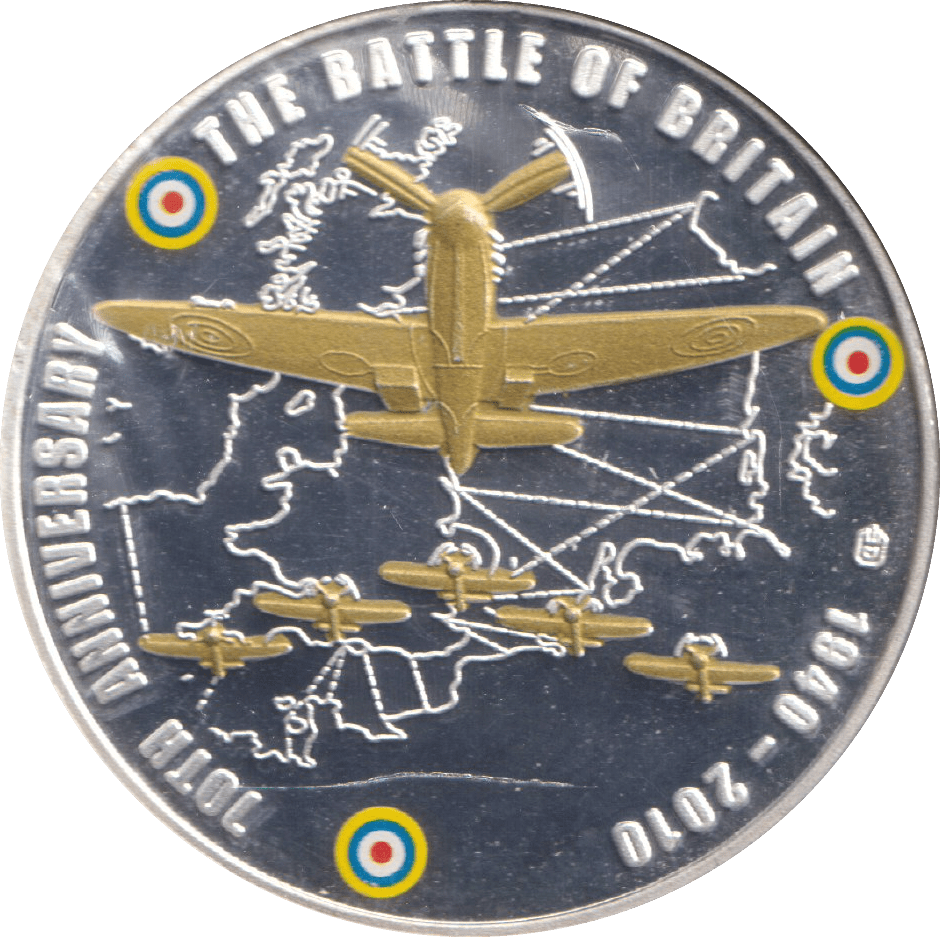 2010 SILVER PLATED MEDALLION BATTLE OF BRITAIN SIR HUGH DOWDING - WORLD COINS - Cambridgeshire Coins