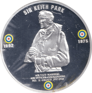 2010 SILVER PLATED MEDALLION BATTLE OF BRITAIN SIR KEITH PARK - WORLD COINS - Cambridgeshire Coins