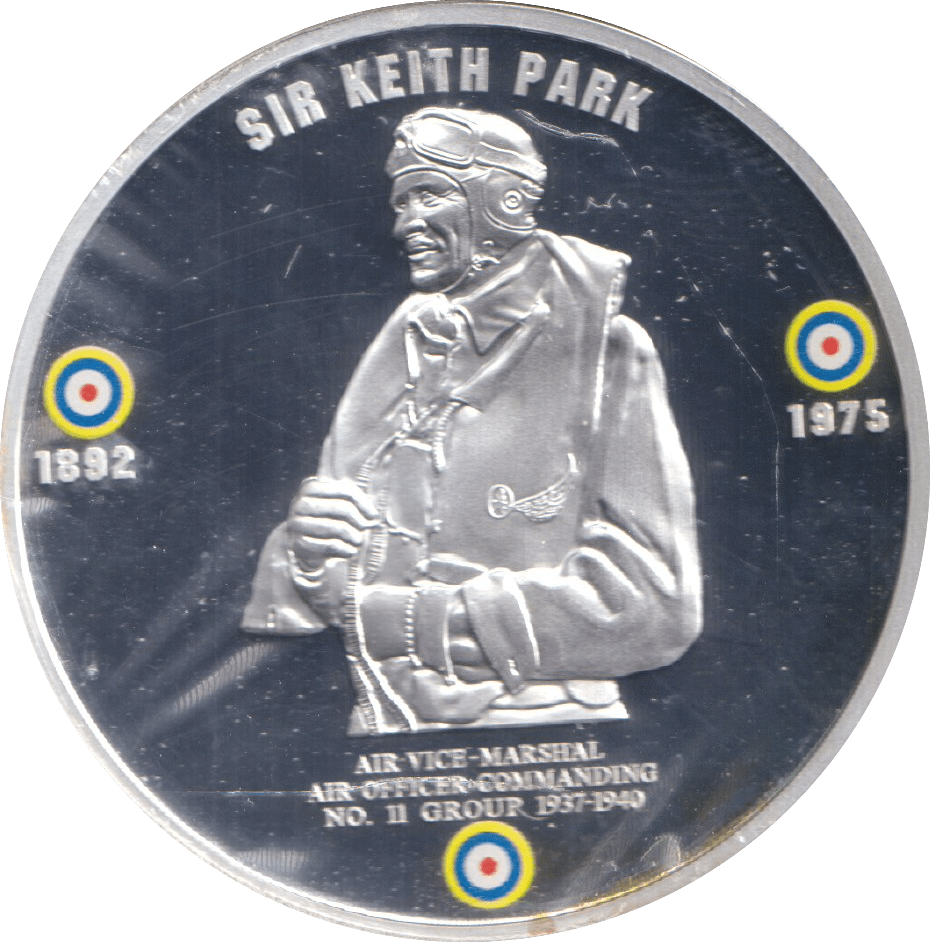 2010 SILVER PLATED MEDALLION BATTLE OF BRITAIN SIR KEITH PARK - WORLD COINS - Cambridgeshire Coins