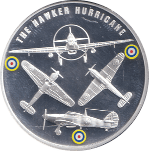2010 SILVER PLATED MEDALLION BATTLE OF BRITAIN THE HAWKER HURRICANE - WORLD COINS - Cambridgeshire Coins