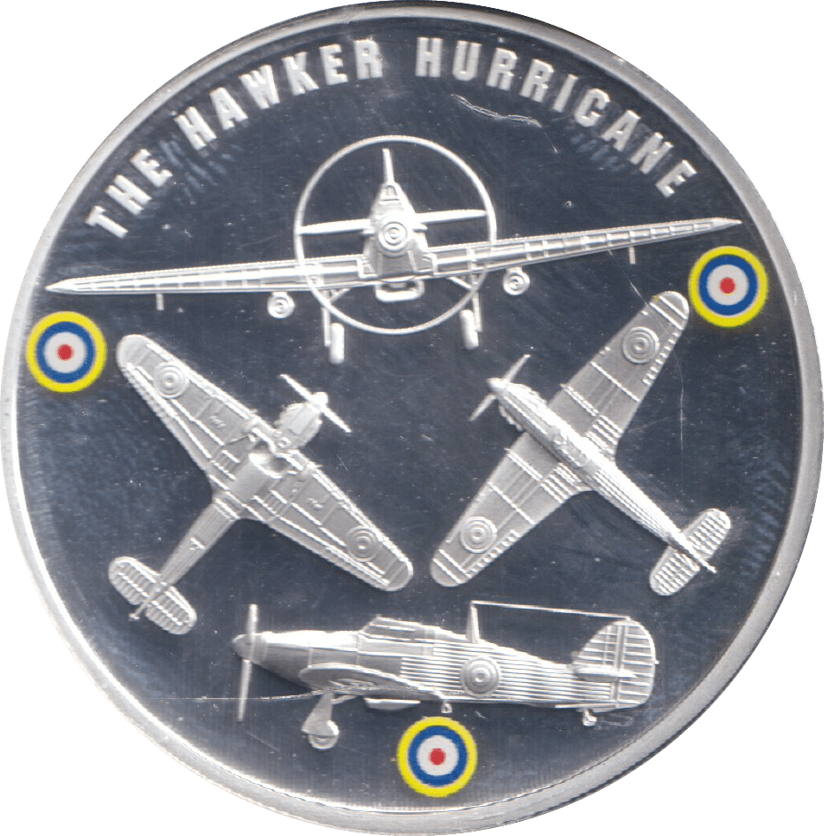 2010 SILVER PLATED MEDALLION BATTLE OF BRITAIN THE HAWKER HURRICANE - WORLD COINS - Cambridgeshire Coins