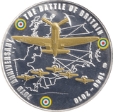 2010 SILVER PLATED MEDALLION BATTLE OF BRITAIN THE HAWKER HURRICANE - WORLD COINS - Cambridgeshire Coins