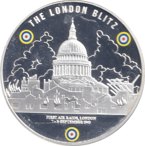 2010 SILVER PLATED MEDALLION BATTLE OF BRITAIN THE LONDON BLITZ - WORLD COINS - Cambridgeshire Coins