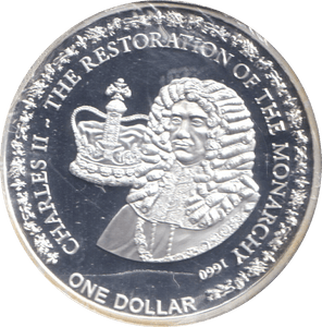 2010 SILVER PLATED ONE DOLLAR KING CHARLES II FIJI - WORLD COINS - Cambridgeshire Coins
