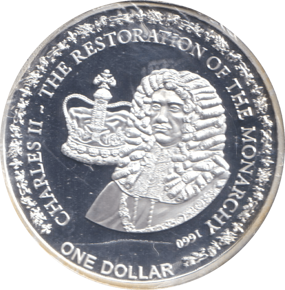 2010 SILVER PLATED ONE DOLLAR KING CHARLES II FIJI - WORLD COINS - Cambridgeshire Coins