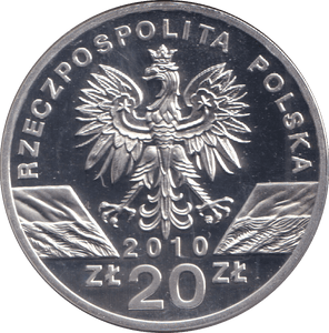 2010 SILVER PROOF 20 ZALTY POLAND - SILVER WORLD COINS - Cambridgeshire Coins