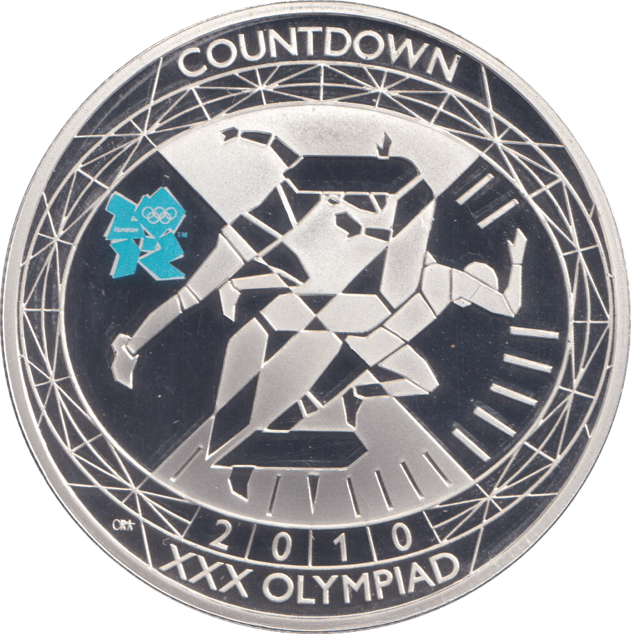 2010 SILVER PROOF £5 LONDON OLYMPIC 2012 RUNNING - SILVER WORLD COINS - Cambridgeshire Coins