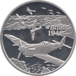 2010 SILVER PROOF BATTLE OF BRITAIN FIVE POUND ALDERNEY - SILVER WORLD COINS - Cambridgeshire Coins