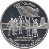 2010 SILVER PROOF FIVE POUNDS BRITISH ISLES AT WAR JERSEY - SILVER WORLD COINS - Cambridgeshire Coins