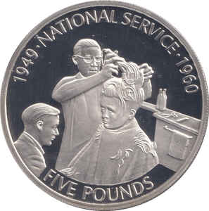 2010 SILVER PROOF FIVE POUNDS GUERNSEY NATIONAL SERVICE - SILVER WORLD COINS - Cambridgeshire Coins