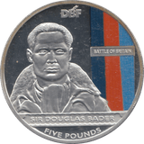 2010 SILVER PROOF FIVE POUNDS SIR DOUGLAS BADER - Silver Proof - Cambridgeshire Coins