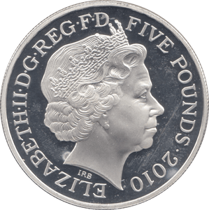 2010 SILVER PROOF FIVE POUNDS UK - SILVER WORLD COINS - Cambridgeshire Coins