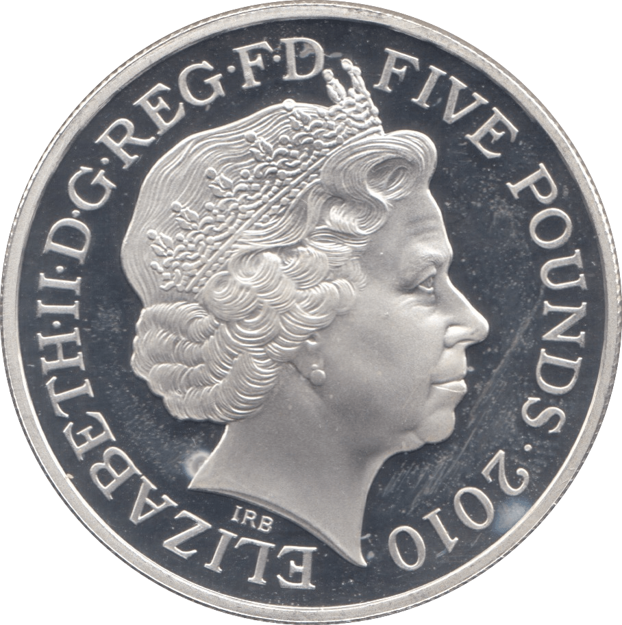 2010 SILVER PROOF FIVE POUNDS UK - SILVER WORLD COINS - Cambridgeshire Coins