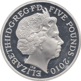 2010 SILVER PROOF FIVE POUNDS UK - SILVER WORLD COINS - Cambridgeshire Coins