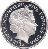 2010 SILVER PROOF FIVE POUNDS - SILVER WORLD COINS - Cambridgeshire Coins